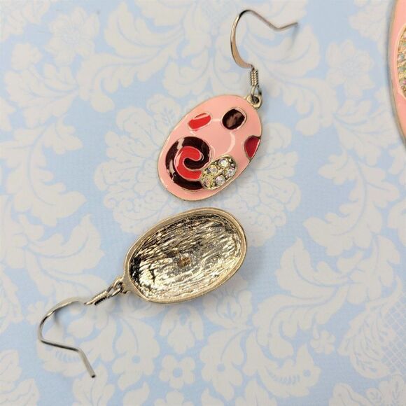 𝅺PINK Peach and Red Long Necklace with Matching Earrings - NWOT - Picture 3 of 5